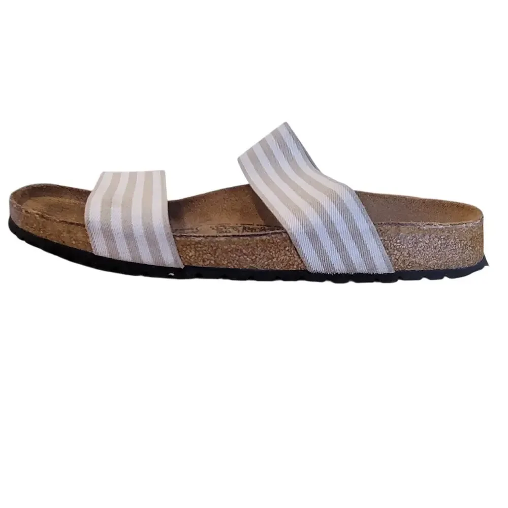 Birkenstock Birkies Womens Curacao Stripe Stretch Straps Sandal Slides 40